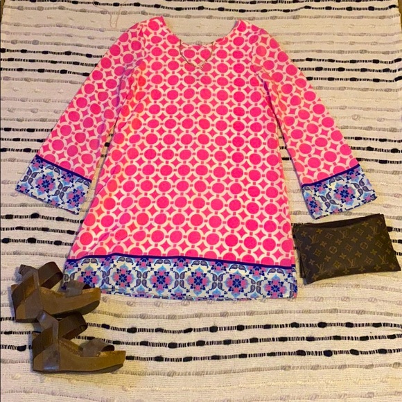 Pink and blue print dress - Picture 2 of 5